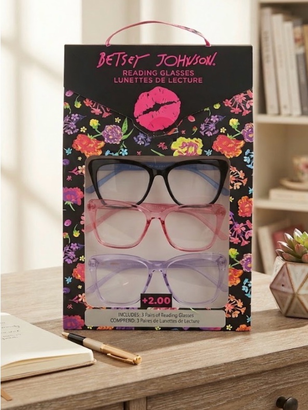 Betsey Johnson 3 Pair Reading Glasses Set